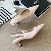 F8688-17 Pointed High Heels Bag Head Sandals Fairy Shoes 2025 New Spring and Summer French Temperament Single Shoes