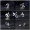 ZS 1 PC Punk Gothic Skull Stud Earring For Men Women Spider Snake Earrings Ear Studs Cartilage Helix Lobe Piercing Jewelry 16G