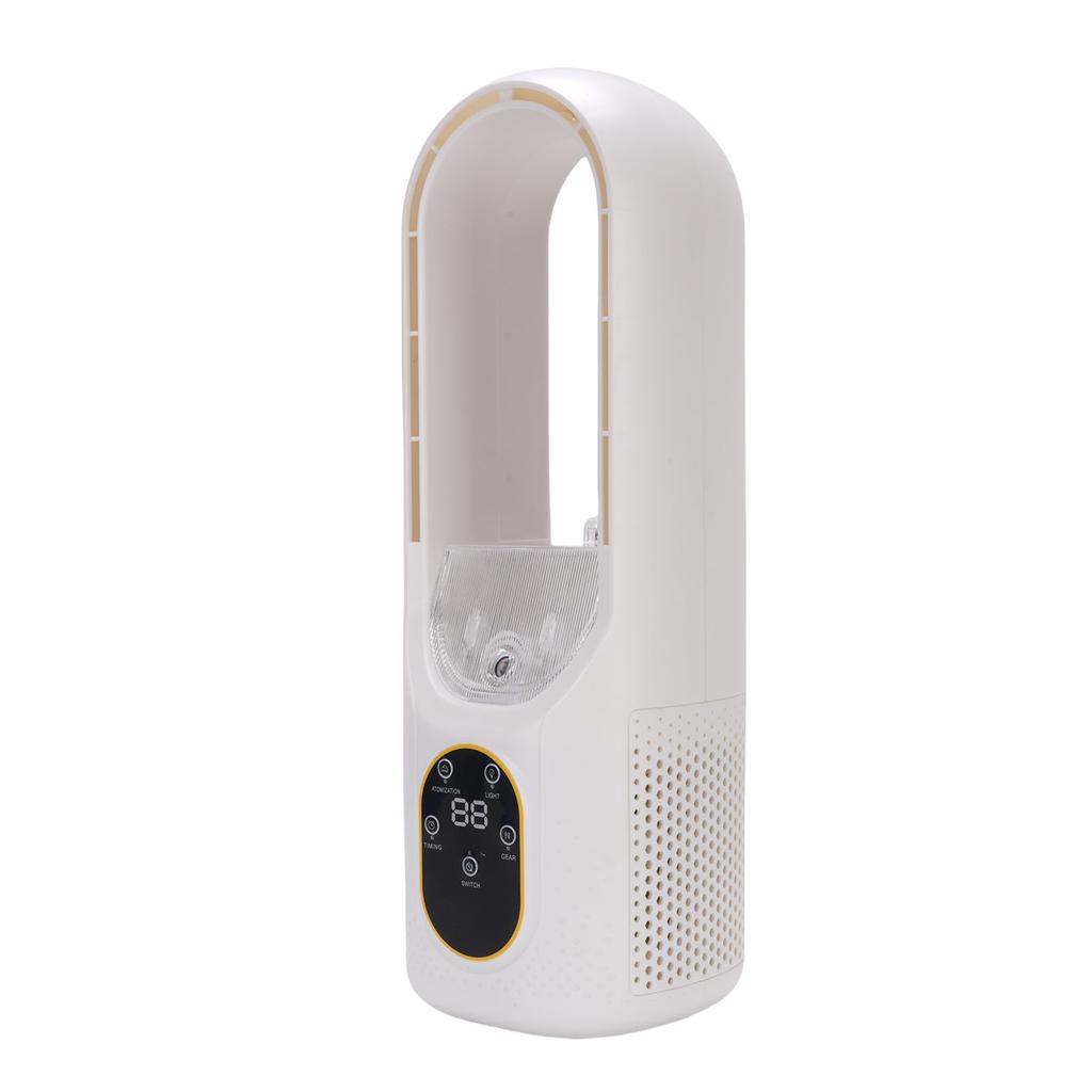 Desk Misting Bladeless Fan 6 Speeds Quiet Table Bladeless Cooling Fan with 5 Color LED Light Timer