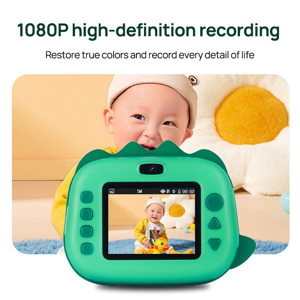 Kids Camera Instant Thermal Printer 2.4 Inch Screen Dual Camera Support Timer Shooting 1080P Video