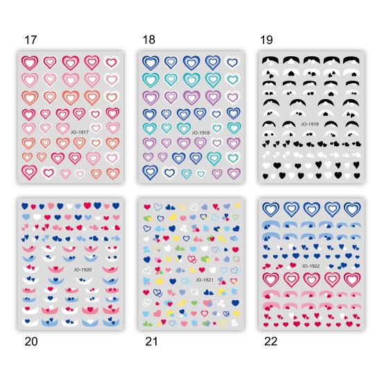 Nail Sticker Self Adhesive Waterproof Eye-catching Love Heart Print Fingernail Sticker DIY Nail Art Gadget Birthday Gift