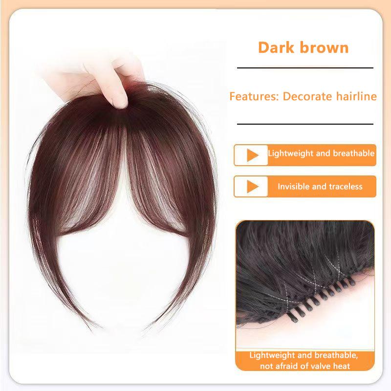 

Синтетическая прямая челка, воздушная челка, наращивание волос, челка из натуральных волос для женщин, накладная челка, черная, на каждый день, коричневая, женская, для повседневной носки