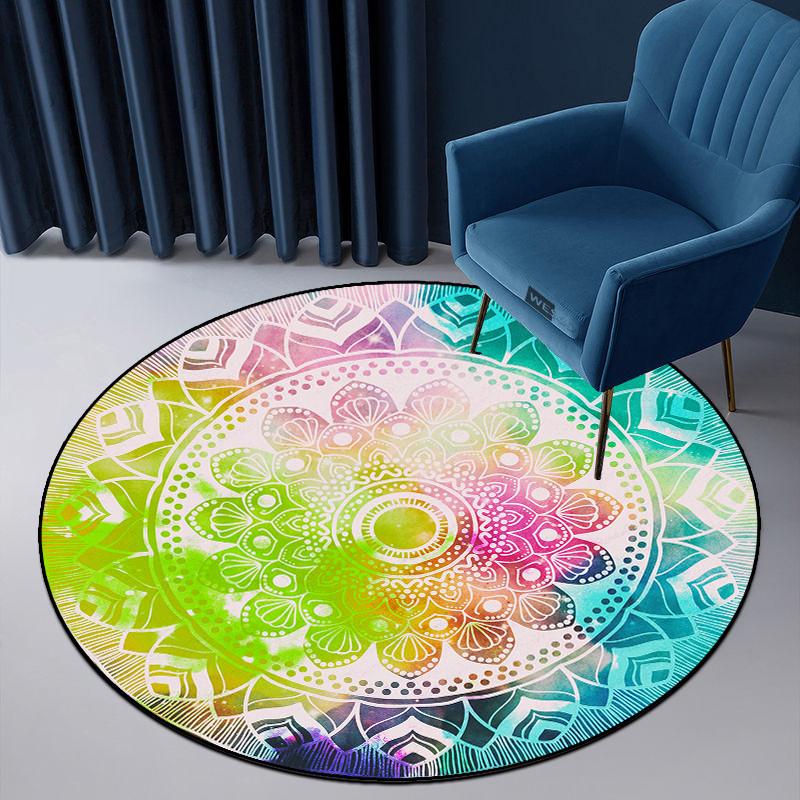 Etnické koberce Kulatý koberec Bohemian Mandala Koberec Dětský koberec Do dívčího pokoje Velká podlahová podložka pro kulatý konferenční stolek Obývací pokoj