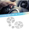 Car Steering Wheel Button Cover Sticker Interior Trim Decoration for Mercedes-Benz C Class 07-10 for E Class 09-13 ABS Silver Tone (Set of 12)
