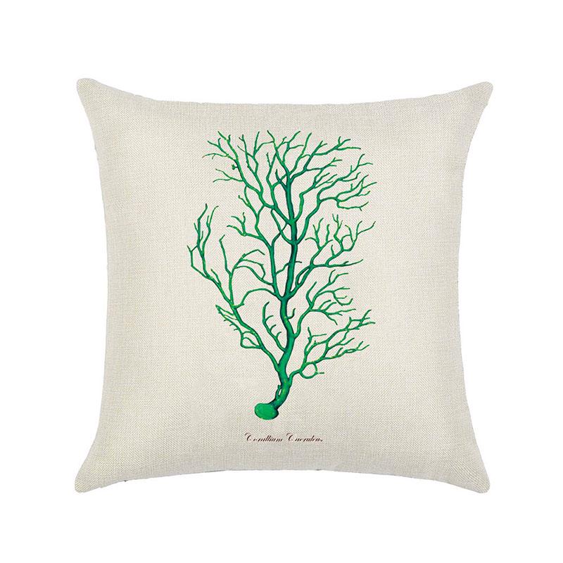 

Marine Patterns Organism Home Sofa Bed Decor Throw Pillow Case Square Cushion GreenCoral