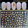 1 Pc 3D Snowflakes Leaf Geometry Lines Letter for Manicure Sliders Holographic Laser Gold White Christmas Nail Sticker