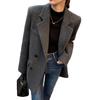 Women's Plus Size Retro British Woolen Suit Jacket - Winter 2026 New Style