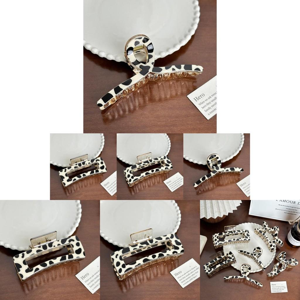 Gorgeous Vintage Inspired Hair Claw Clip With Cow Print Perfect For Everyday Use