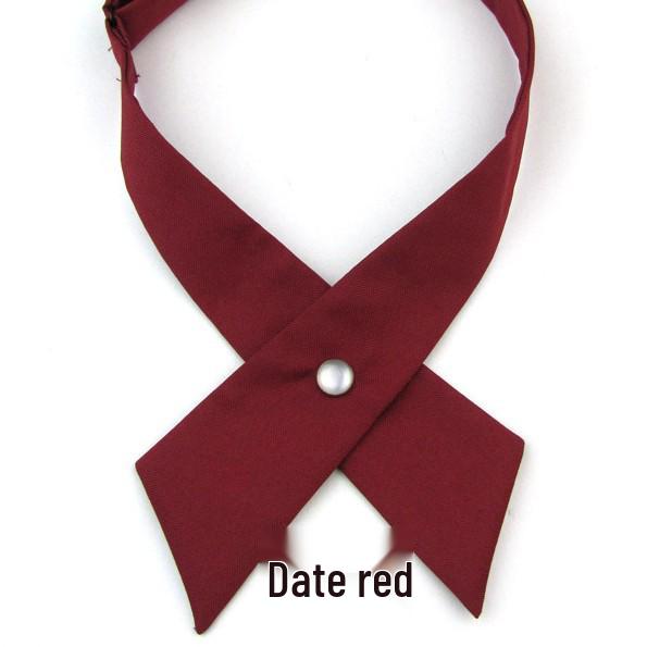 Cravată papion cruce de culoare solidă mată stil uniformă JK pentru femei