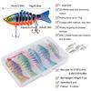 Bass Fishing Lure Multi Jointed Swimbait 7 Segment Lifelike Trout Topwater Crankbait Hook Hard Lures