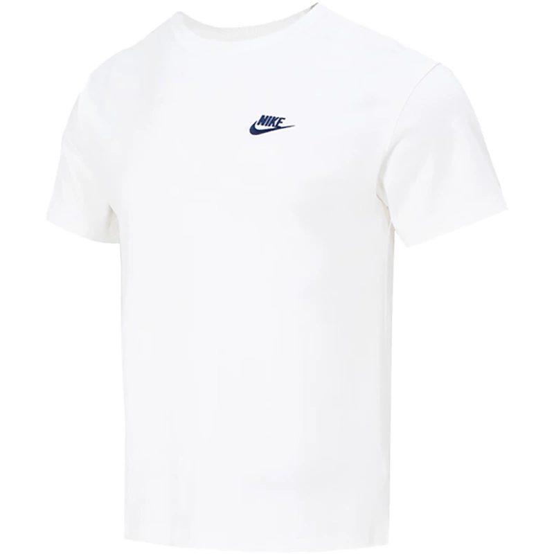 Nike T Shirts Men's White Crew Neck Moderate Straight Fit FN3698-100