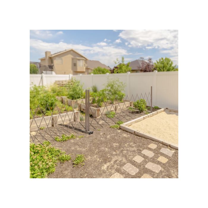 Barrière Extensible - MUVOE - Aluminium - 35-300 Cm - Marron - H103,5 Cm