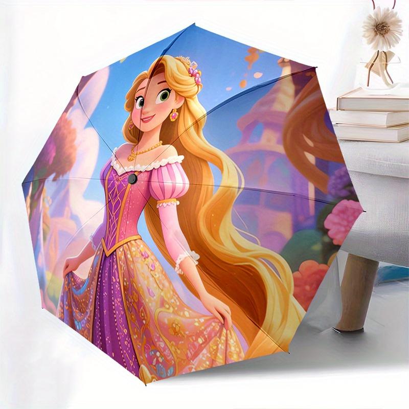Princess, Fantasy Automatic Opening and Closing Umbrella, Compact Travel Umbrella, Lightweight and Portable, Suitable for Beach Commuting Bu