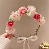 Simulation Flower Bride Garland Thai Flower Headband Elegant Wedding Headwear  Bride Headwear