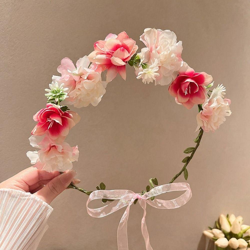 Simulation Flower Bride Garland Thai Flower Headband Elegant Wedding Headwear Bride Headwear