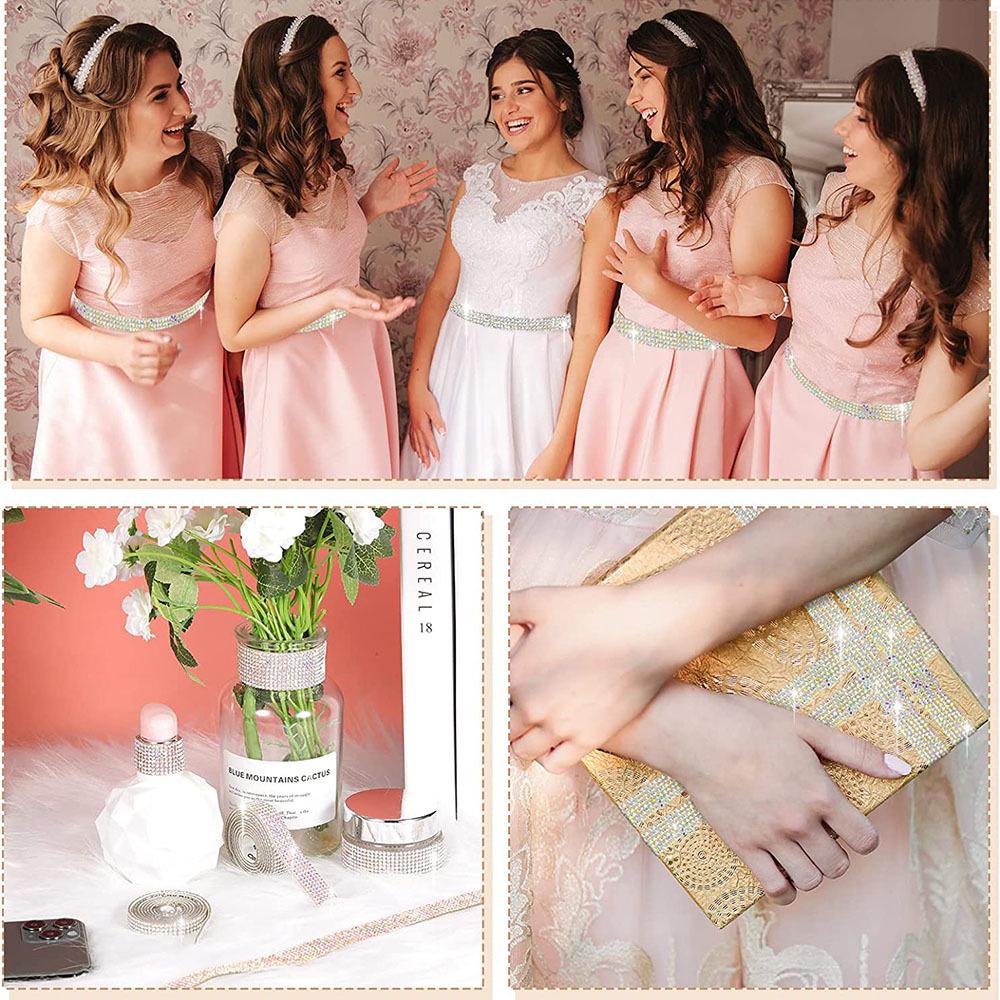 DIY Self-Adhesive Rhinestone Strip for Decorative Taping On Clothing, Toys, Cars, or Props