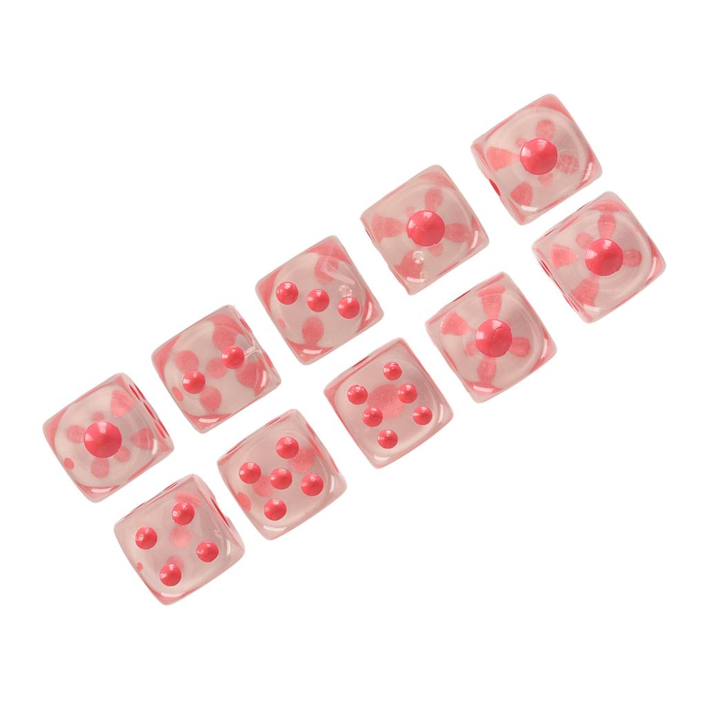 20pcs Dice Set 6 Sided Transparent Dices Rounded Corner Dice for Board Games and Teaching Math