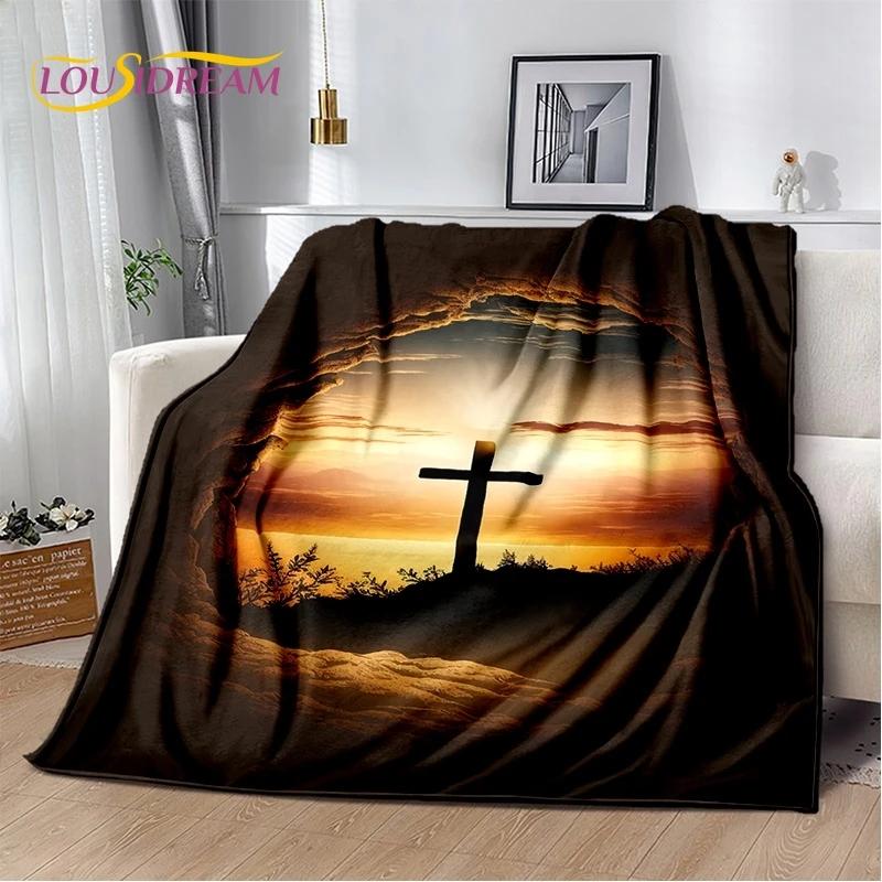3D Pray Holy Bible Cross Jesus Soft Flannel Blanket for Bed Bedroom Sofa Picnic,Throw Blanket for Cover Outdoor Leisure Nap Gift