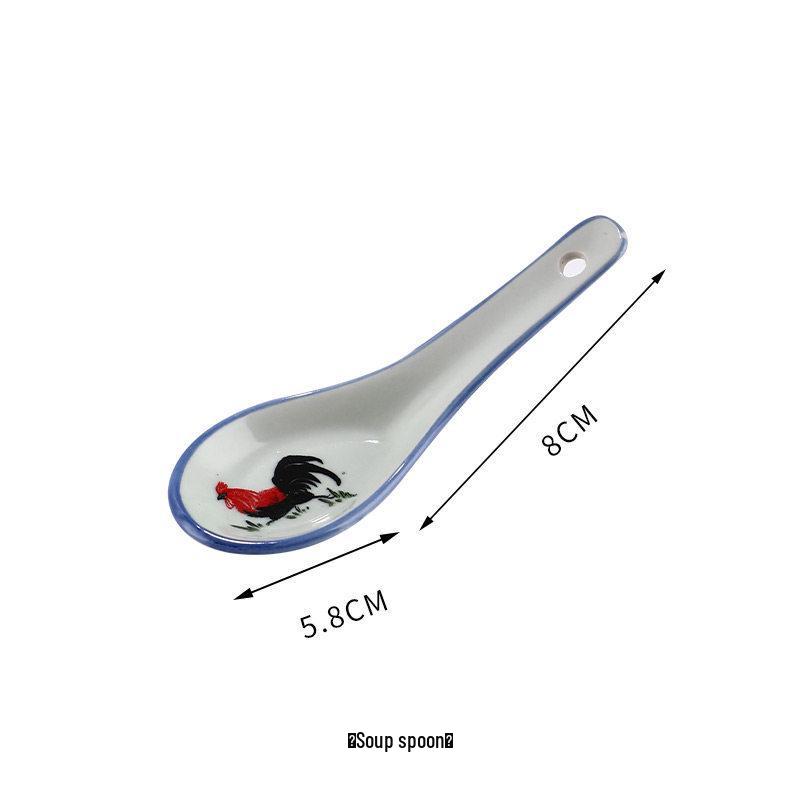 Keramik-Retro-Hahnschüssel - Nostalgisches Kampfhahn-Design