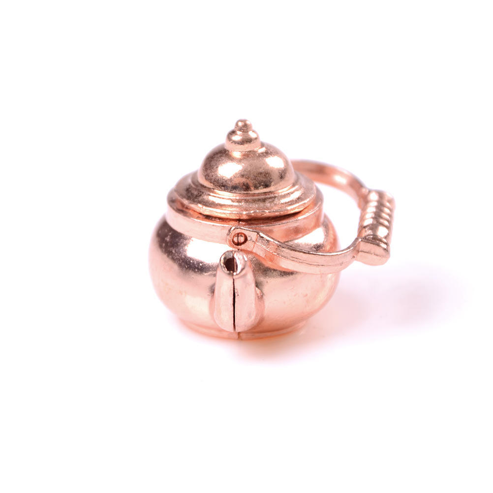 1 Pc 1/12 Dollhouse Miniature Copper Tea Kettle/Tea Pot