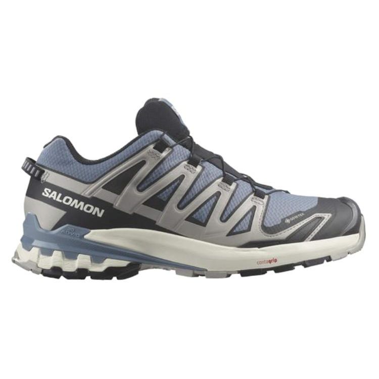 Salomon XA Pro 3D V9 GORE-TEX Flint Stone Ghost Grey Men Sneakers Blue Black L47270600