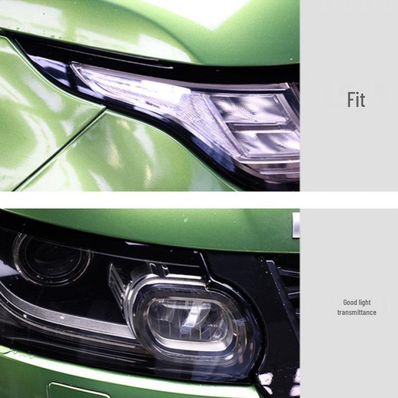 Compatible with 25 Land Rover Range Rover Models: Blacked-out TPU Headlight/Taillight Film with Light-controlled Color Changing.