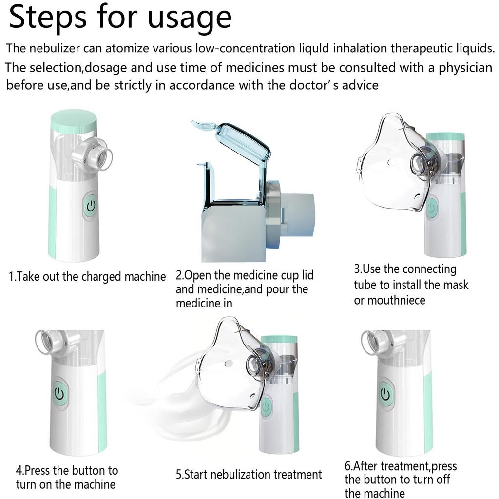 Medical Silent Mesh Nebulizer Ruční astmatický inhalátor Atomizér Dětská zdravotní péče Mini přenosný nebulizační zvlhčovač