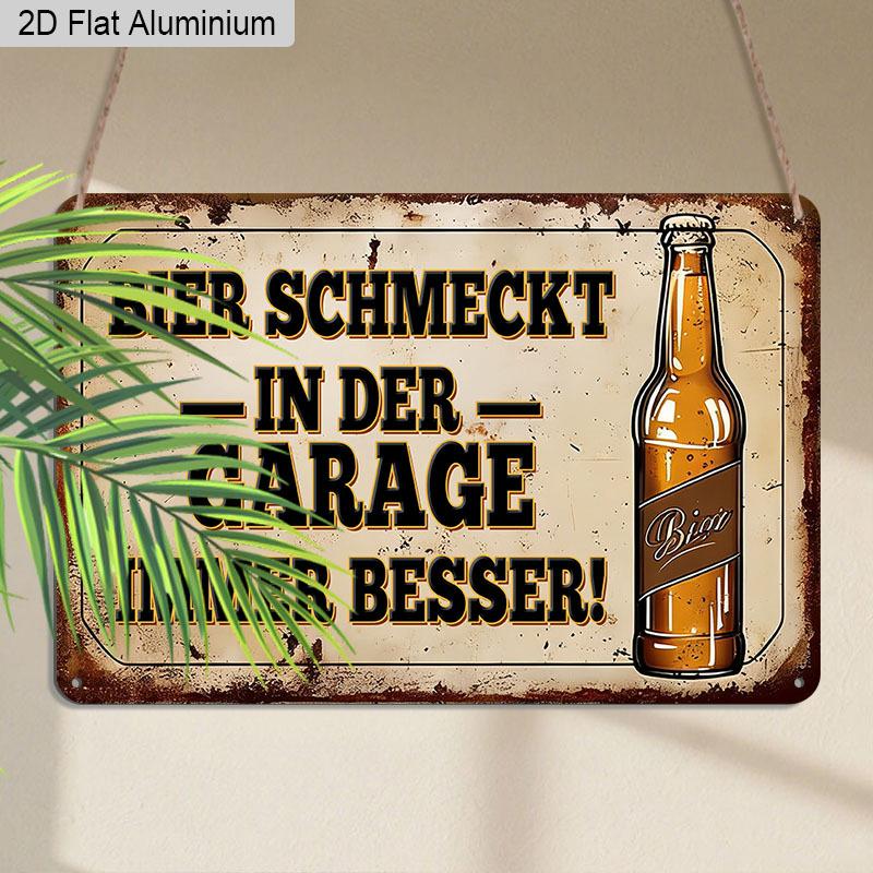 2D Flat - 1pc Vintage Aluminium Beer Sign | Metal Wall Decoration, Humorous Garage, Bar, Man S Room Decor, Perfect Father S Day Gift, Multipurpose 20*30cm