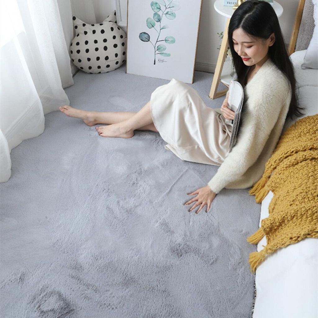 Fluffy Carpet For Living Room Nordic Low Pile Rug Children Bed Room Floor Carpets Window Bedside Home Decor Coral Fleece Carpet