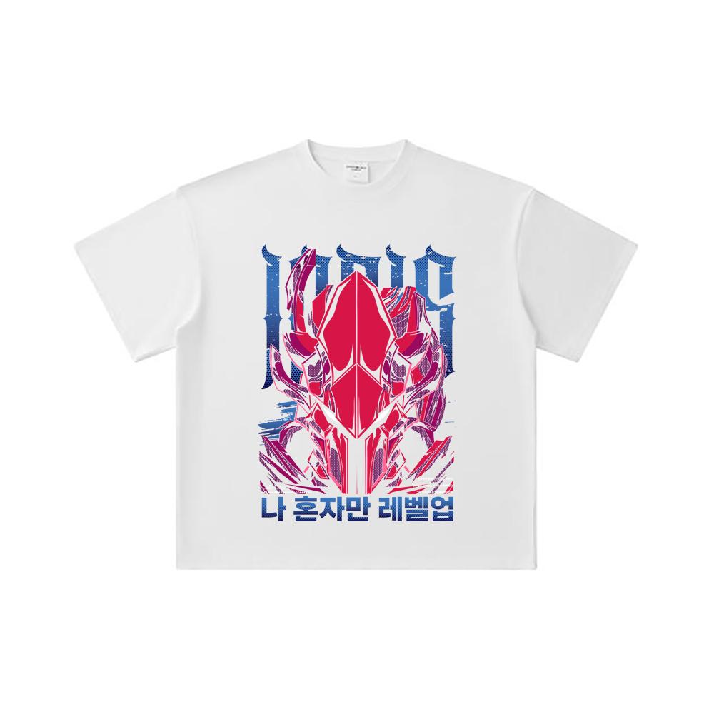 260 GSM Double Yarn 32 Count 100% Cotton Solo Leveling V13 Igris Print Unisex Heavy Cotton T Shirt