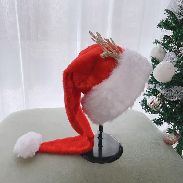 Festival Christmas Santa Caps for Festival Family Gathering Party Antler Santa Hat Holiday Props Headwear Christmas Hat