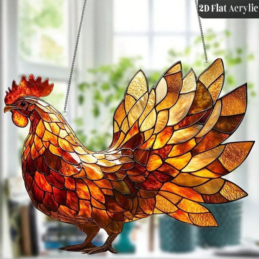 1 piece of eye-catching rooster pendant, perfect for garden decoration, adding farmhouse charm to the kitchen and porch