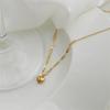 Gold-Plated Titanium Love Heart Clavicle Necklace for Women