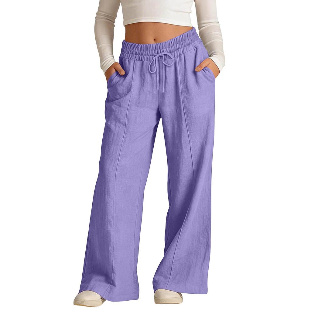 Loose Fit Wide Leg Casual Pants for Kids Adjustable Waistband Drawstring Closure Lightweight Fabric Unisex Design Suitable for Everyday Wear