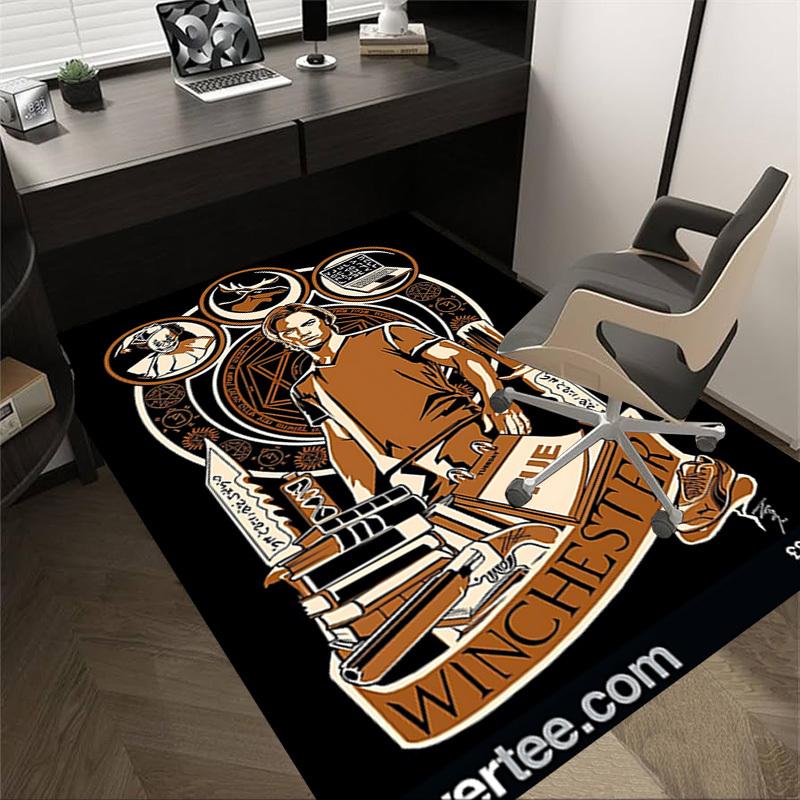 

1pc Supernatural, Winchester Home Office, Durable Polyester Floor Mat with Easy, Office Decor, Urban Style, Nonslip Backing 60cm by 90cm