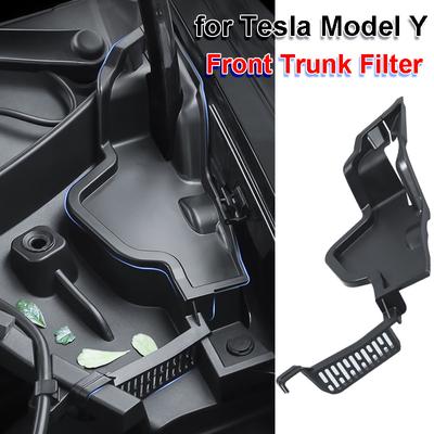 Upgrade Accessories for Tesla Model Y 2023 Front Trunk Filter Protector Cover Front Hood Water Guide Anti-Clogging Organizer