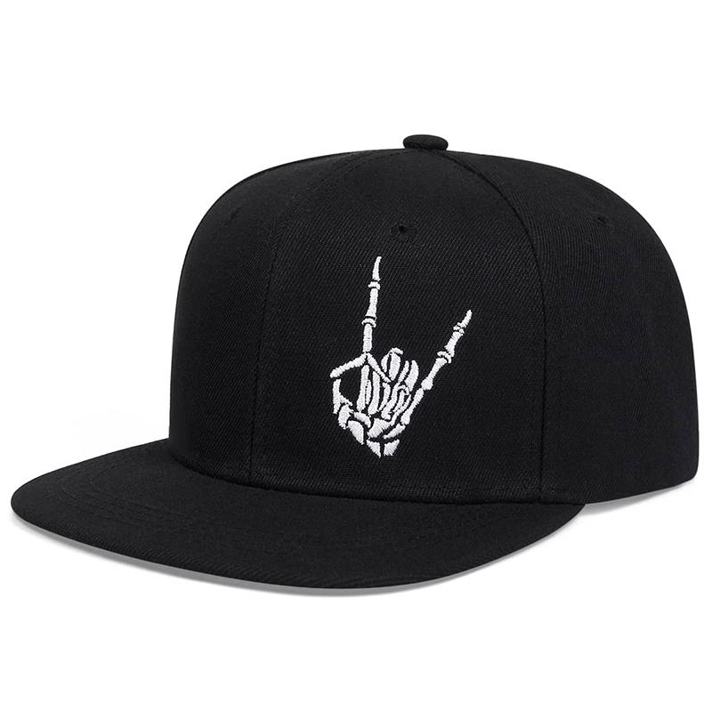 Unisex Skelett Finger Stickerei Hip-Hop Hüte Frühling Herbst Outdoor Verstellbar Lässig Baseballkappen Sonnenschutz Hut
