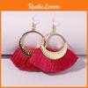 Long Ethnic Artistic Tassel Earrings Alloy Pendant Women Jewelry Travel For