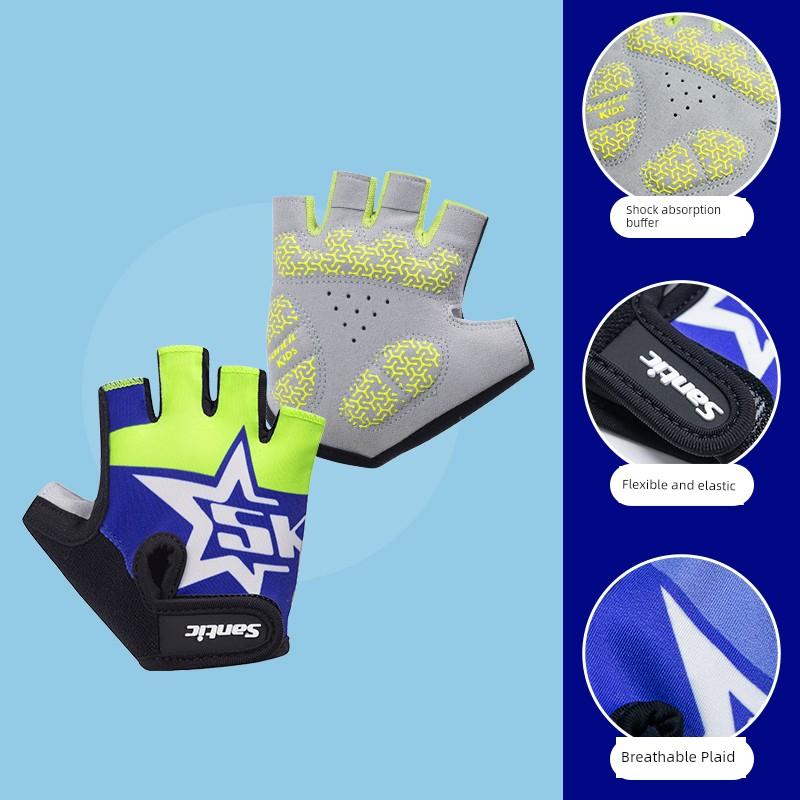 Santic Santic Kinder Anti-Seismische Kurzfinger-Sportschuhe Balance Bike Fahrradhandschuhe für Jungen und Mädchen