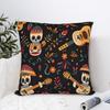 Halloween Skeleton Flower Pillow Case Comfy Pillow Cover Novelty Pillowcases For Office Car Home Decor