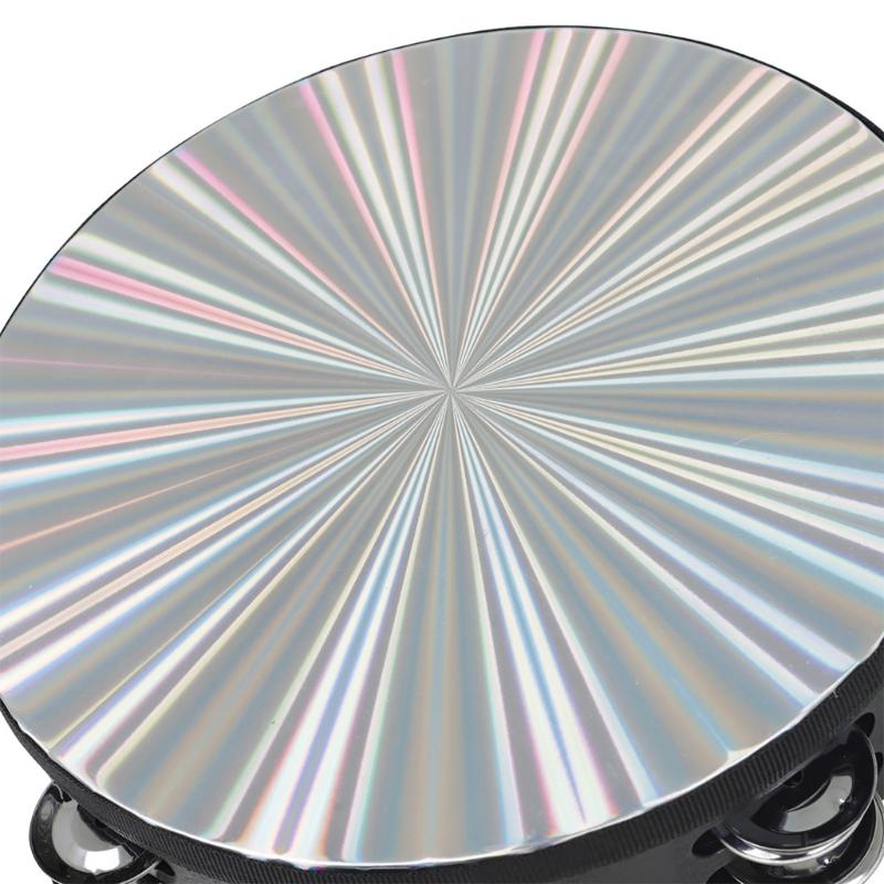 Metal Bells Hand Percussion Drum with Ergonomic Handle Grip 8/10 Inch Double Row