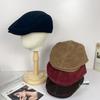 Retro Solid Color Forward Hat, Children's Autumn and Winter Big Head Circumference Shows a Small Face, Anti-wearing Literary and Thermal Cap