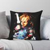 Chucky Killerpuppe Horror Quadratische Kissenhülle Polyester Leinen Samt Muster Reißverschluss Dekoration Sofa