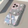 Small Pink Flower Pattern Phone Case For iPhone 17 Air 16 15 14 13 12 11 Pro Max X XR XS 7 8 Plus 16e SE2 Mirror Face Hard Cover