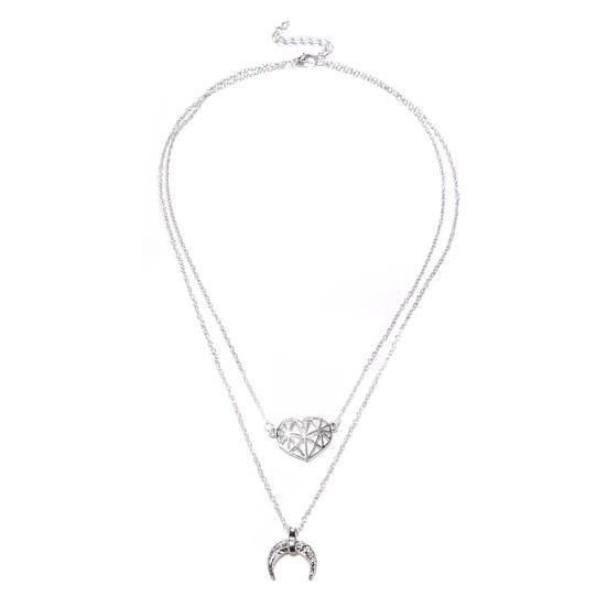 Collana A Strati Boho Oro Con Ciondolo A Cuore E Perline – Donna E Ragazza