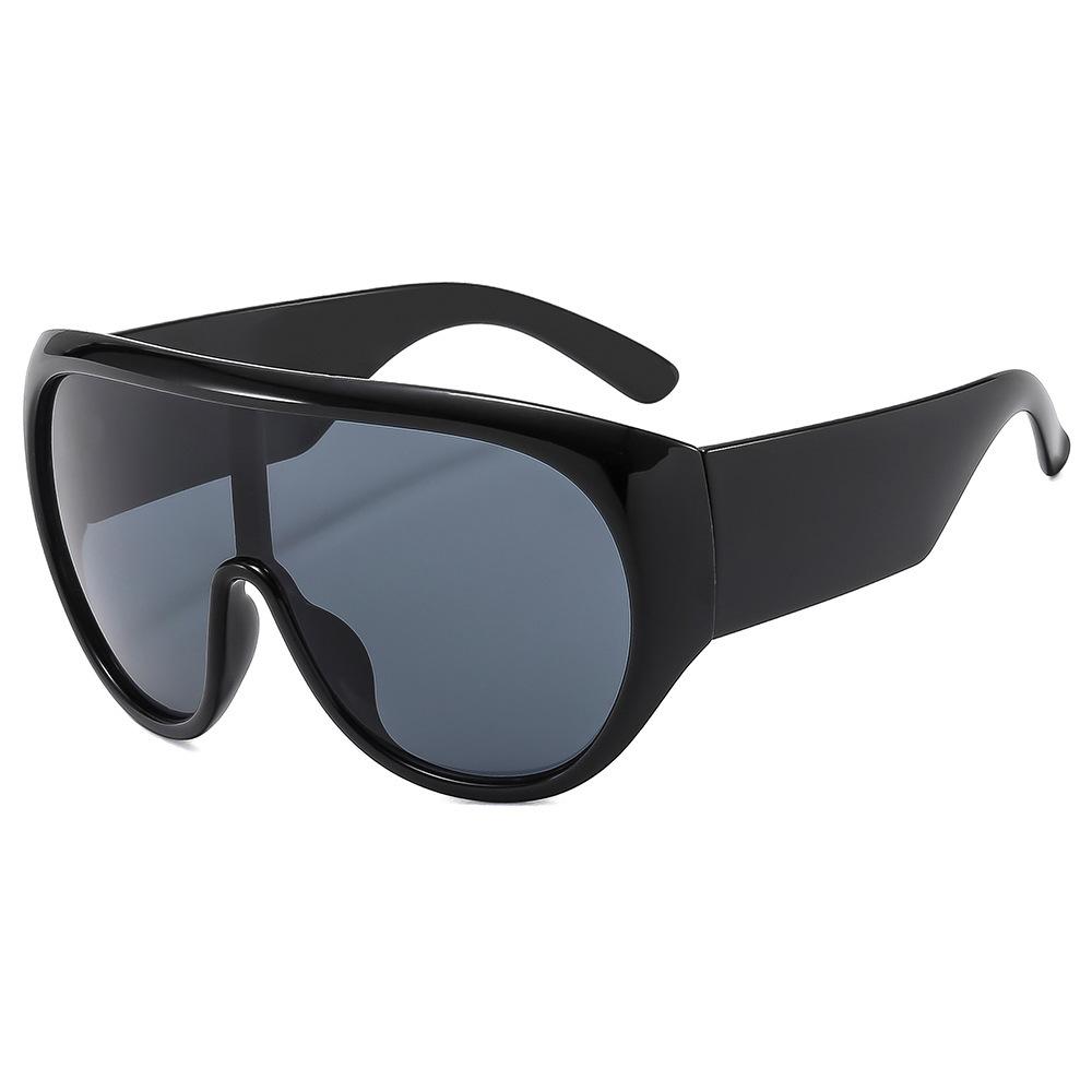 

Retro Fashion Oversized Frame Pilot Integrated Women Sunglasses Design Personality Leisure Outdoor Men Sun Glasses UV400 as picture