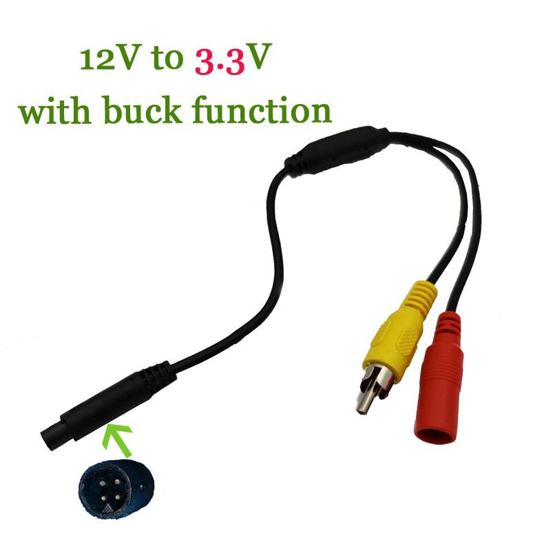 

4P 12V to 3.3V to AV Male DC Female Adapter Cable for Car Camera Car Recorder золотой