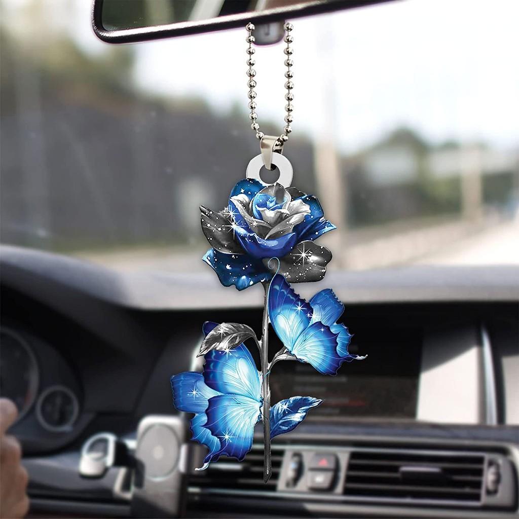 

Dolphin Fashionable Blue Rose Ocean Life Rearview Mirror Accessory Aromatic Gift Idea