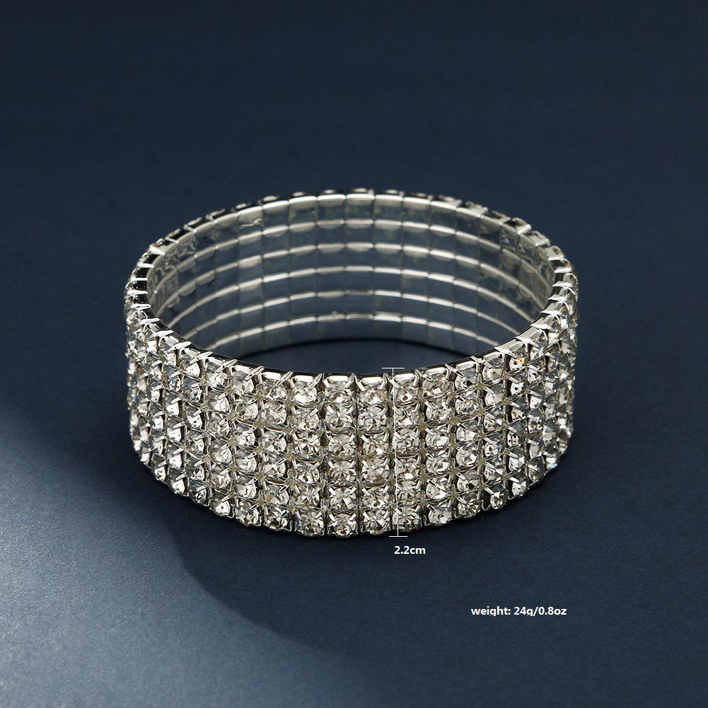 Versatile Rhinestone Bracelet: Elegant Bride's Elastic Bangle