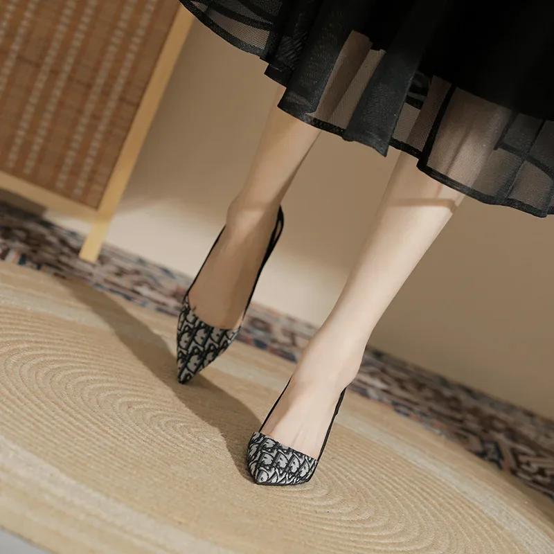 Fashion Embroidered Ladies Sandals Fashion Pointed Heeled 2024 New Luxury Heeled High Heeled Women's Shoes